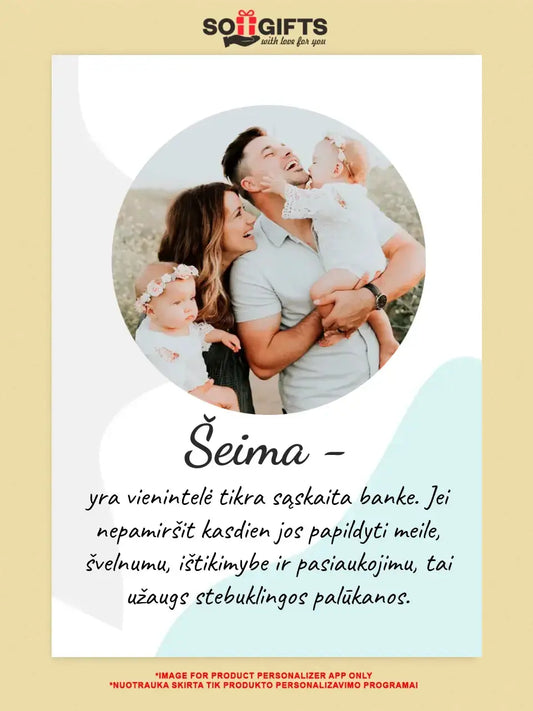 Personalizuotas šeimos spaudinys ant drobės su jūsų nuotrauka  Drobe -  dovanokis.lt