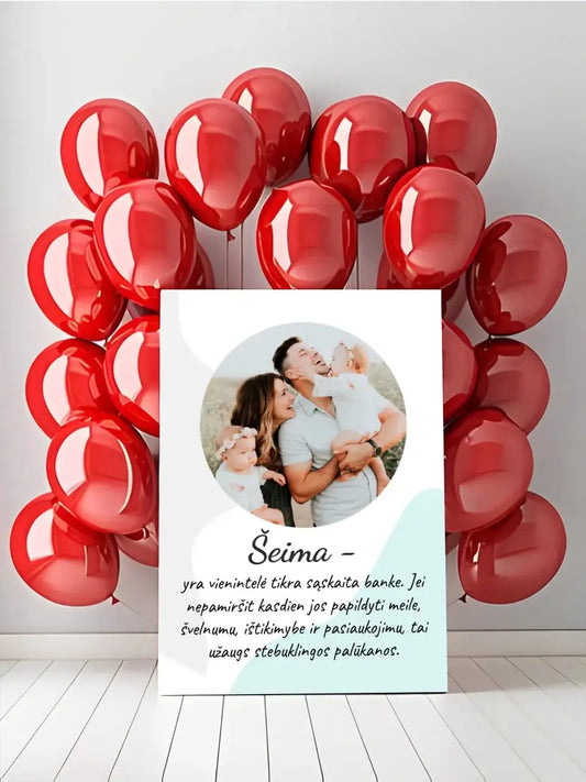 Personalizuotas šeimos spaudinys ant drobės su jūsų nuotrauka  Drobe -  dovanokis.lt