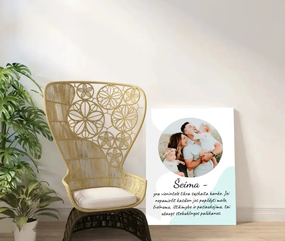 Personalizuotas šeimos spaudinys ant drobės su jūsų nuotrauka  Drobe -  dovanokis.lt