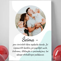 Personalizuotas šeimos spaudinys ant drobės su jūsų nuotrauka  Drobe -  dovanokis.lt