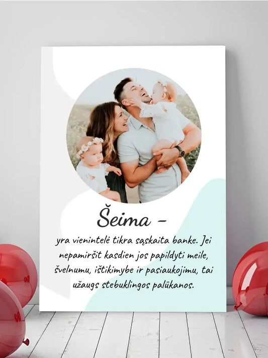 Personalizuotas šeimos spaudinys ant drobės su jūsų nuotrauka  Drobe -  dovanokis.lt