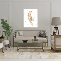 Personalizuota "Mama ir 1-4 vaikai susikibę už rankų" iliustracija ant drobės, Motinos Rankos, Naujagimio iliustracija, Menas, Laikydami rankas, Šeimos rankos  Drobe -  dovanokis.lt