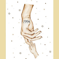 Personalizuota "Mama ir 1-4 vaikai susikibę už rankų" iliustracija ant drobės, Motinos Rankos, Naujagimio iliustracija, Menas, Laikydami rankas, Šeimos rankos  Drobe -  dovanokis.lt