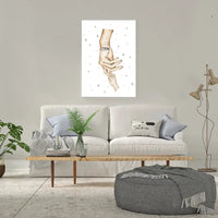 Personalizuota "Mama ir 1-4 vaikai susikibę už rankų" iliustracija ant drobės, Motinos Rankos, Naujagimio iliustracija, Menas, Laikydami rankas, Šeimos rankos  Drobe -  dovanokis.lt