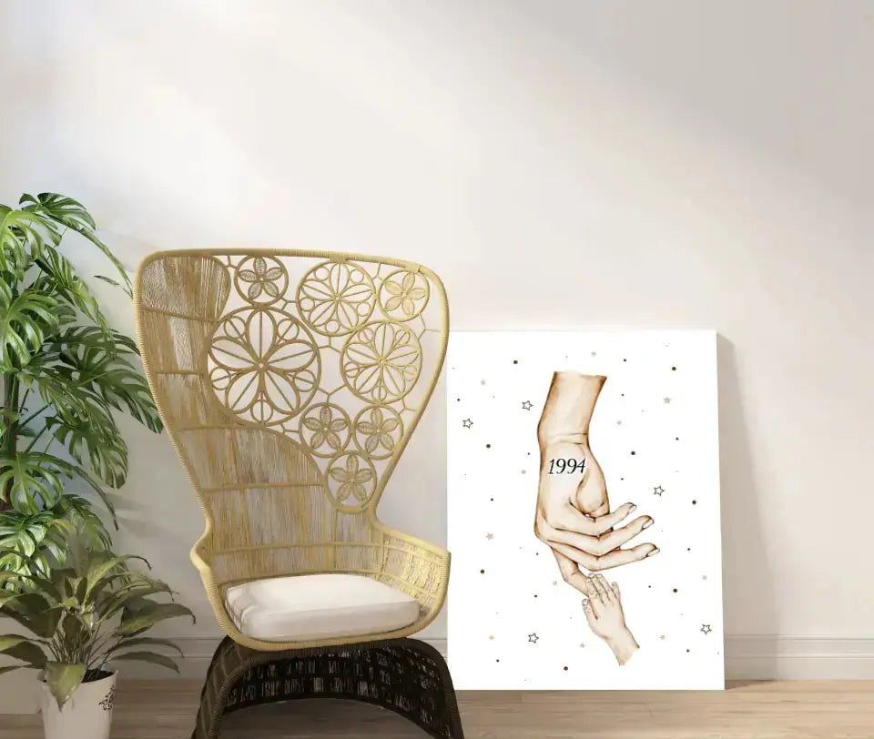 Personalizuota "Mama ir 1-4 vaikai susikibę už rankų" iliustracija ant drobės, Motinos Rankos, Naujagimio iliustracija, Menas, Laikydami rankas, Šeimos rankos  Drobe -  dovanokis.lt