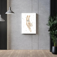 Personalizuota "Mama ir 1-4 vaikai susikibę už rankų" iliustracija ant drobės, Motinos Rankos, Naujagimio iliustracija, Menas, Laikydami rankas, Šeimos rankos  Drobe -  dovanokis.lt