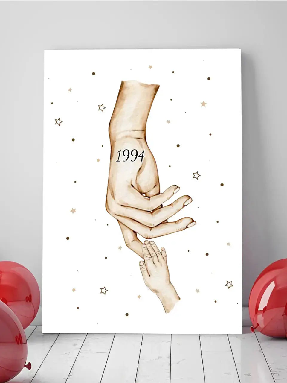 Personalizuota "Mama ir 1-4 vaikai susikibę už rankų" iliustracija ant drobės, Motinos Rankos, Naujagimio iliustracija, Menas, Laikydami rankas, Šeimos rankos  Drobe -  dovanokis.lt