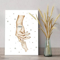 Personalizuota "Mama ir 1-4 vaikai susikibę už rankų" iliustracija ant drobės, Motinos Rankos, Naujagimio iliustracija, Menas, Laikydami rankas, Šeimos rankos  Drobe -  dovanokis.lt