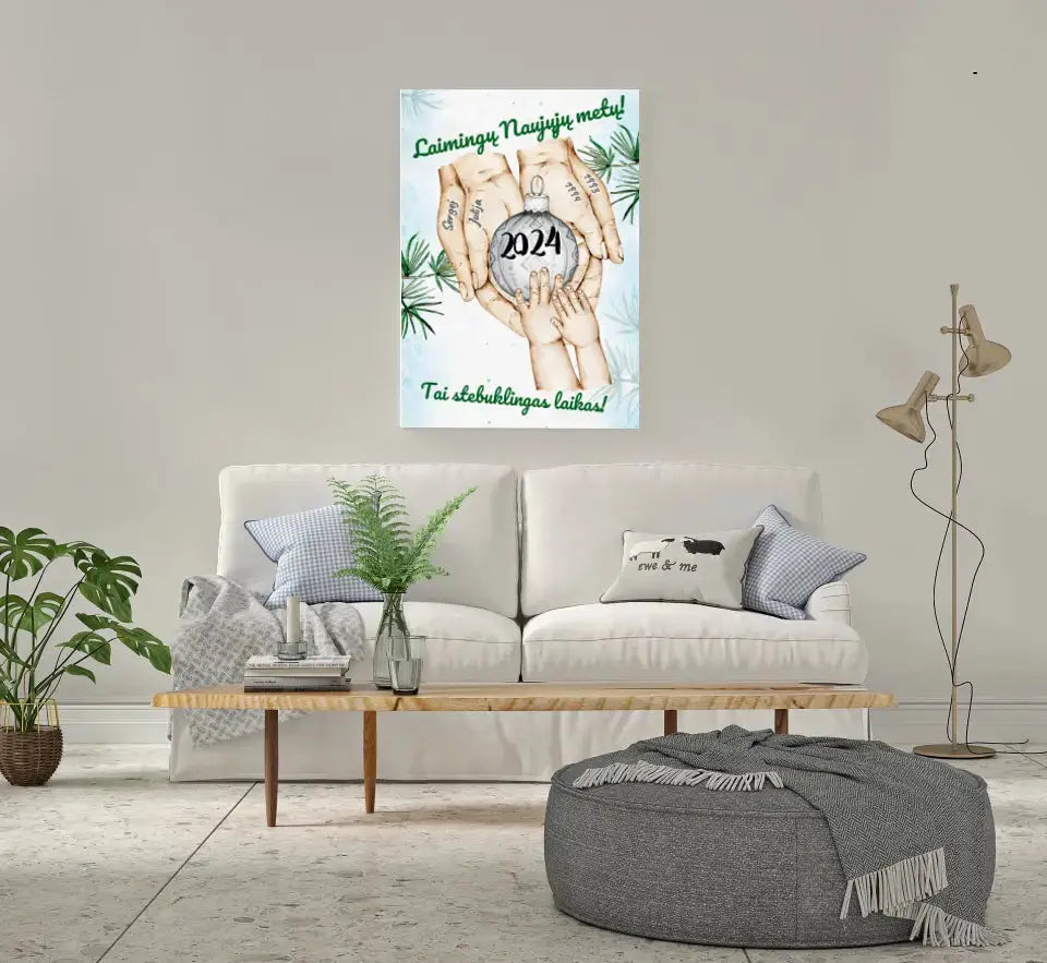 Personalizuota "Šeima ir 1-4 vaikai susikibę už rankų" iliustracija, Kalėdine iliustracija, Motinos Rankos, Naujagimio iliustracija, Menas, Laikydami rankas, Šeimos rankos  Drobe -  dovanokis.lt