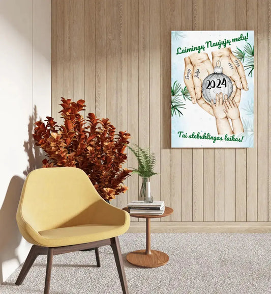 Personalizuota "Šeima ir 1-4 vaikai susikibę už rankų" iliustracija, Kalėdine iliustracija, Motinos Rankos, Naujagimio iliustracija, Menas, Laikydami rankas, Šeimos rankos  Drobe -  dovanokis.lt