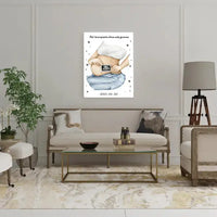 Personalizuota nėščiųjų echoskopijos tyrimo iliustracija su nuotrauką ant drobės, Nėščiųjų ultragarsas, Kūdikių kambario dekoras, Vaisiaus ultragarsinis vaizdas, nauja dovana tėvams  Drobe -  dovanokis.lt