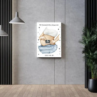 Personalizuota nėščiųjų echoskopijos tyrimo iliustracija su nuotrauką ant drobės, Nėščiųjų ultragarsas, Kūdikių kambario dekoras, Vaisiaus ultragarsinis vaizdas, nauja dovana tėvams  Drobe -  dovanokis.lt