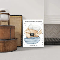 Personalizuota nėščiųjų echoskopijos tyrimo iliustracija su nuotrauką ant drobės, Nėščiųjų ultragarsas, Kūdikių kambario dekoras, Vaisiaus ultragarsinis vaizdas, nauja dovana tėvams  Drobe -  dovanokis.lt