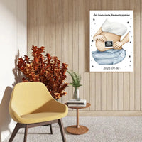 Personalizuota nėščiųjų echoskopijos tyrimo iliustracija su nuotrauką ant drobės, Nėščiųjų ultragarsas, Kūdikių kambario dekoras, Vaisiaus ultragarsinis vaizdas, nauja dovana tėvams  Drobe -  dovanokis.lt