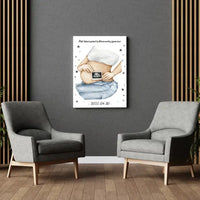 Personalizuota nėščiųjų echoskopijos tyrimo iliustracija su nuotrauką ant drobės, Nėščiųjų ultragarsas, Kūdikių kambario dekoras, Vaisiaus ultragarsinis vaizdas, nauja dovana tėvams  Drobe -  dovanokis.lt