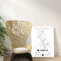 Personalizuotas Spotify muzikos grotuvas ant drobės, šilti apkabinimai iliustracija, su jūsų spotify kodu  Drobe -  dovanokis.lt