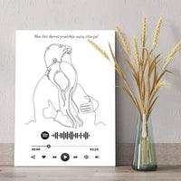 Personalizuotas Spotify muzikos grotuvas ant drobės, šilti apkabinimai iliustracija, su jūsų spotify kodu  Drobe -  dovanokis.lt