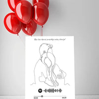 Personalizuotas Spotify muzikos grotuvas ant drobės, šilti apkabinimai iliustracija, su jūsų spotify kodu  Drobe -  dovanokis.lt