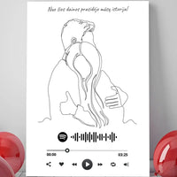 Personalizuotas Spotify muzikos grotuvas ant drobės, šilti apkabinimai iliustracija, su jūsų spotify kodu  Drobe -  dovanokis.lt