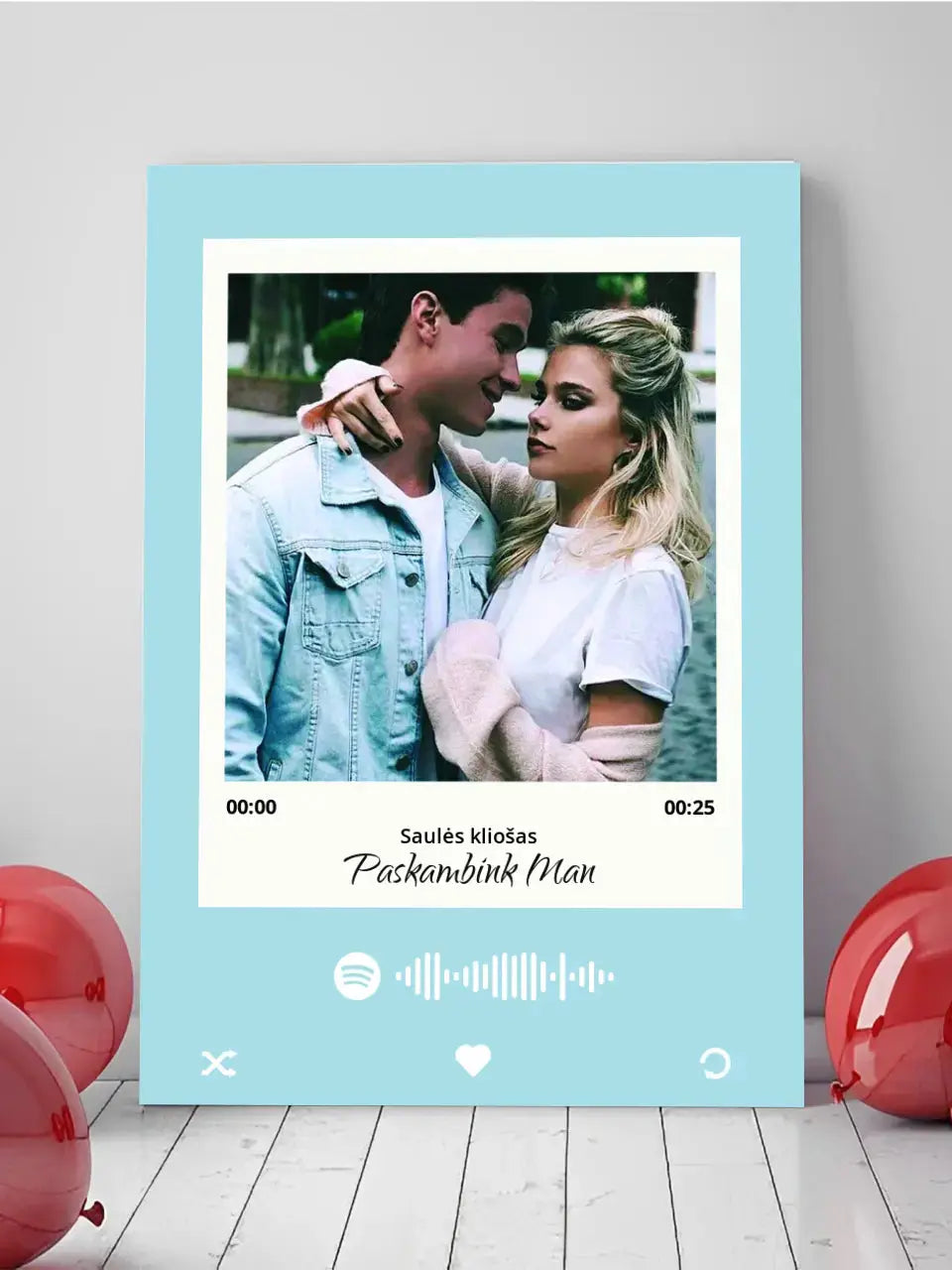 Personalizuotas Spotify muzikos grotuvas ant drobės su jūsų daina ir spotify kodu  Drobe -  dovanokis.lt