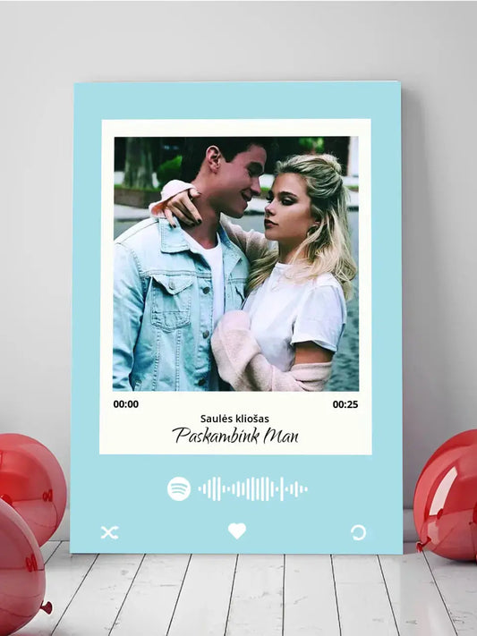 Personalizuotas Spotify muzikos grotuvas ant drobės su jūsų daina ir spotify kodu  Drobe -  dovanokis.lt