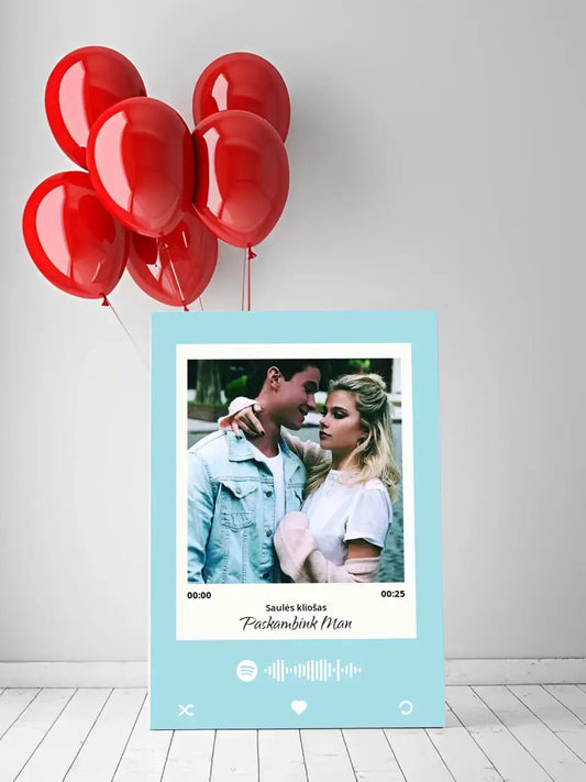 Personalizuotas Spotify muzikos grotuvas ant drobės su jūsų daina ir spotify kodu  Drobe -  dovanokis.lt