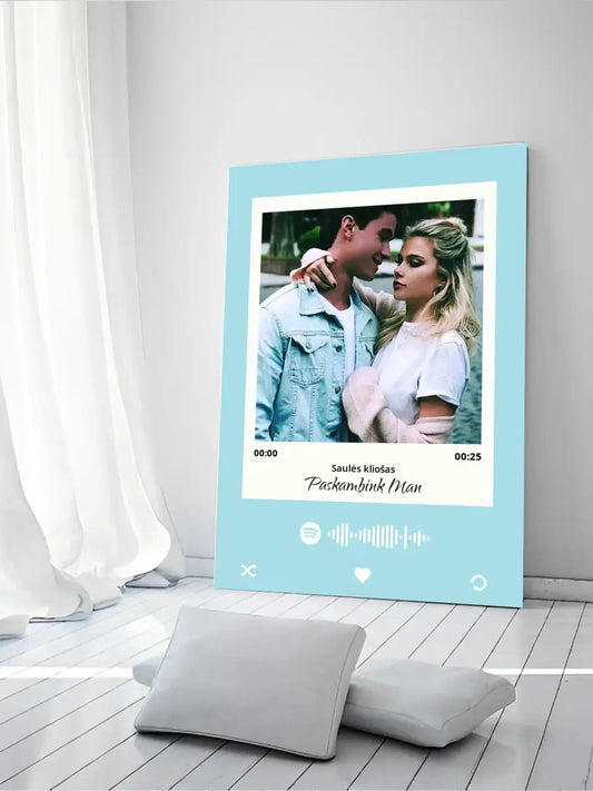 Personalizuotas Spotify muzikos grotuvas ant drobės su jūsų daina ir spotify kodu  Drobe -  dovanokis.lt