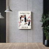 Personalizuotas vestuvinis spaudinys ant drobės, viena meilės istorija  Drobe -  dovanokis.lt