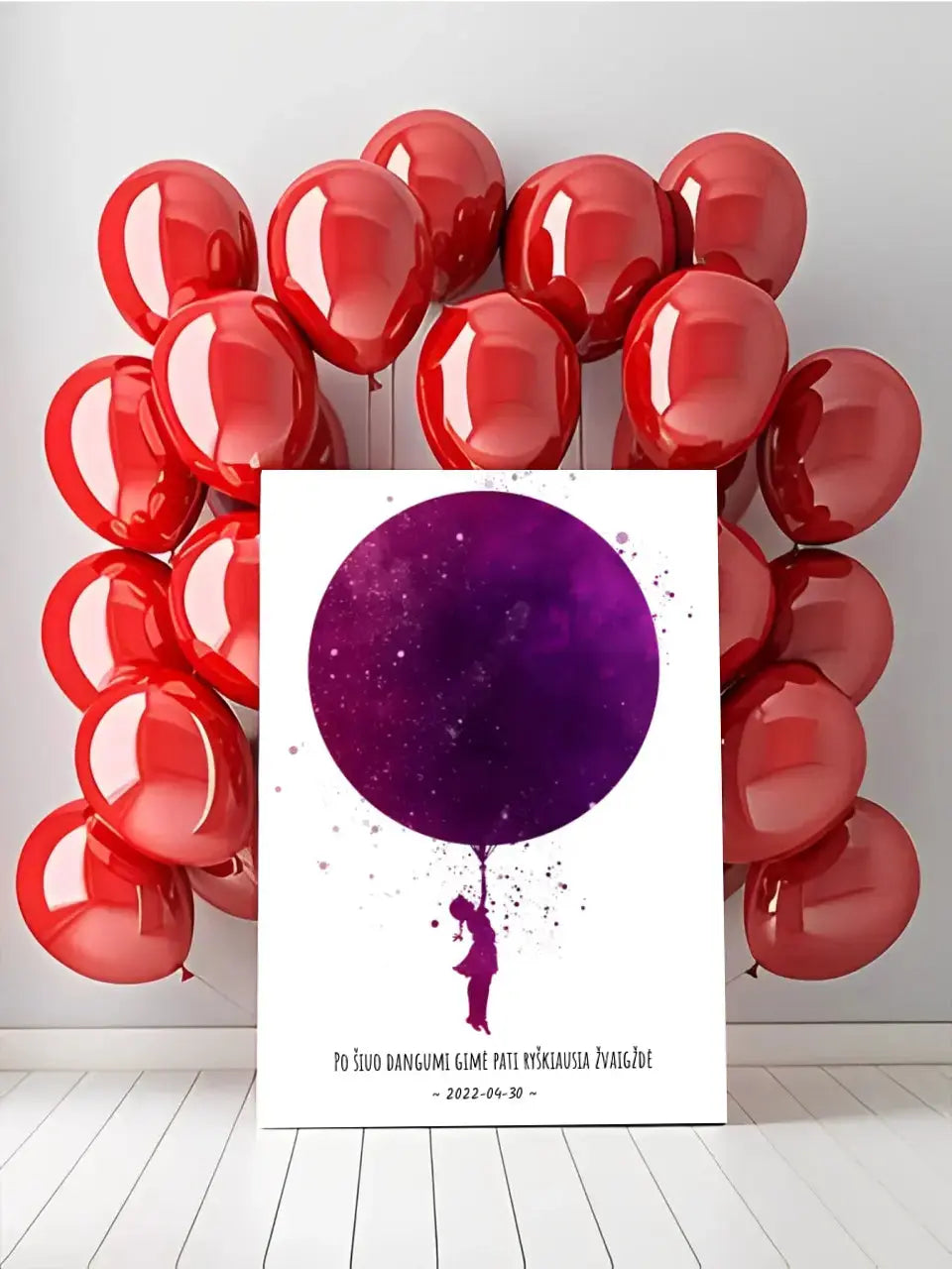 Personalizuotas vaikiškas žvaigždžių žemėlapis mergaitei ant drobės  Drobe -  dovanokis.lt