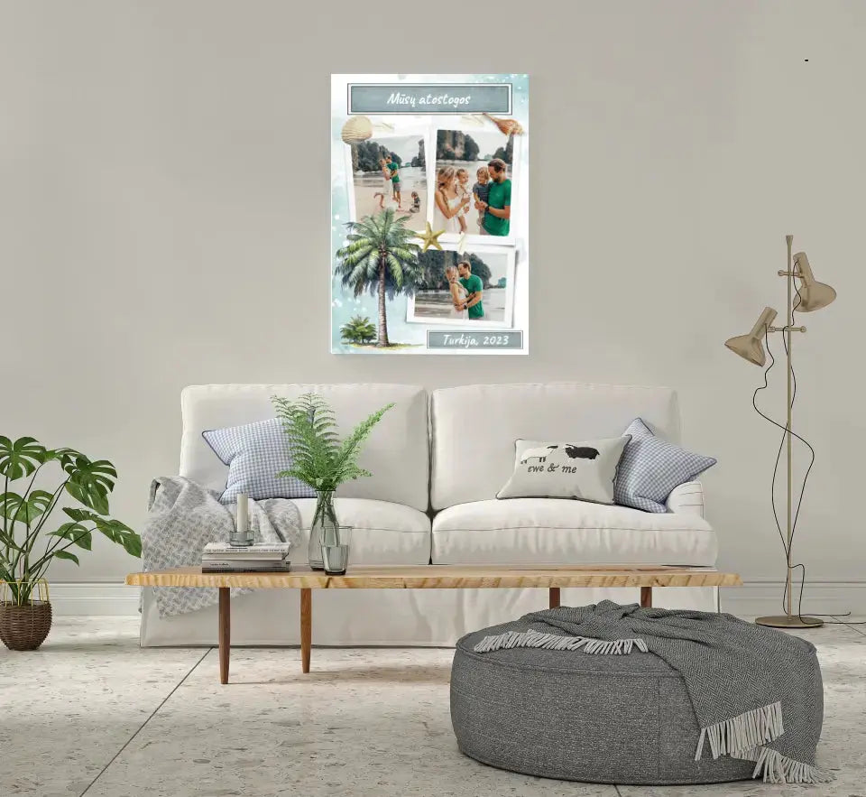 Personalizuotas mūsų šeimos atostogos spaudinys ant drobės  Drobe -  dovanokis.lt