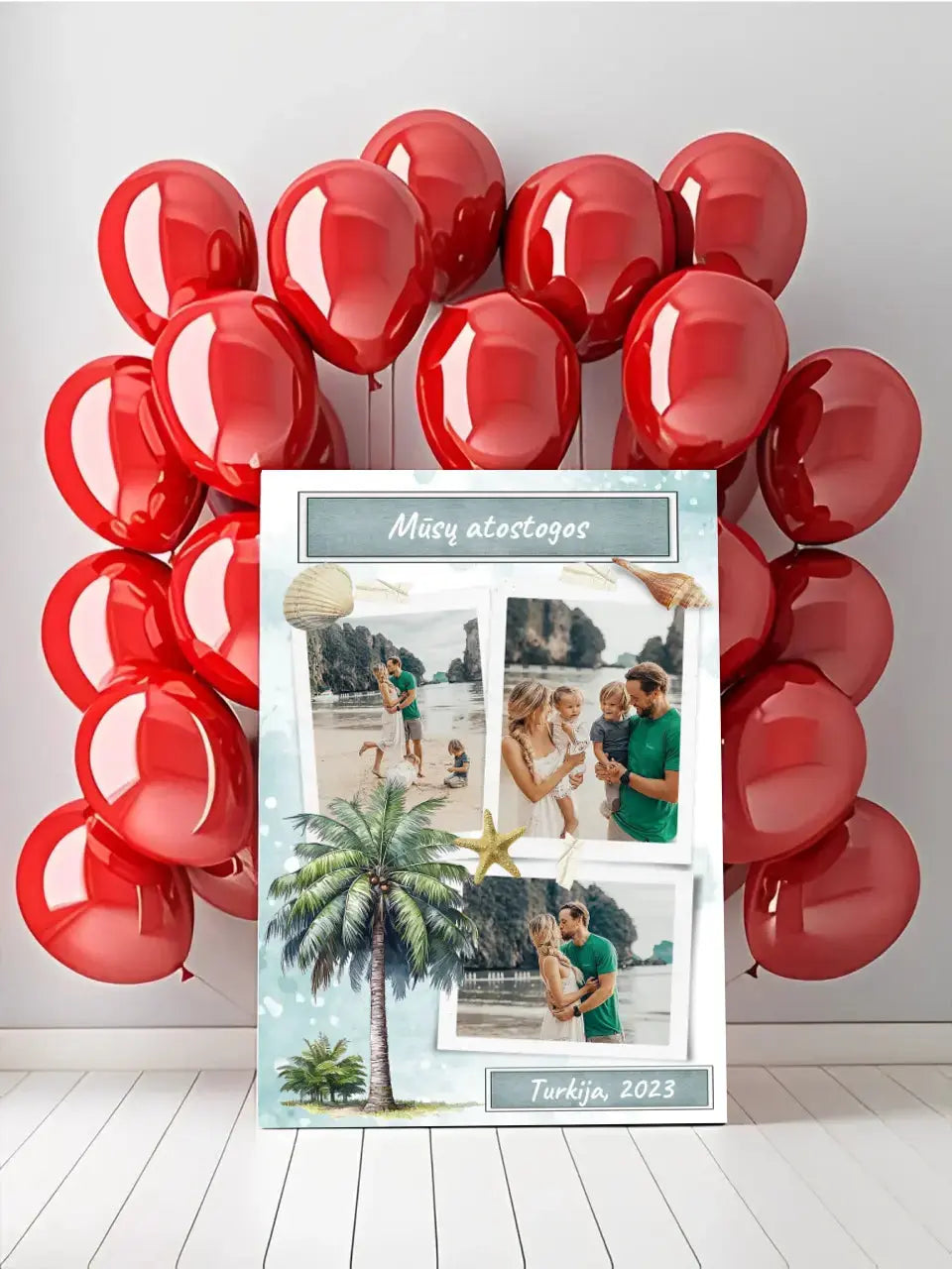 Personalizuotas mūsų šeimos atostogos spaudinys ant drobės  Drobe -  dovanokis.lt