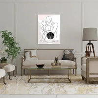 Personalizuotas nėščiųjų echoskopijos tyrimo spaudinys ant drobės, su jūsų nuotrauką ir linijine iliustracija  Drobe -  dovanokis.lt