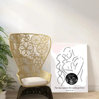 Personalizuotas nėščiųjų echoskopijos tyrimo spaudinys ant drobės, su jūsų nuotrauką ir linijine iliustracija  Drobe -  dovanokis.lt