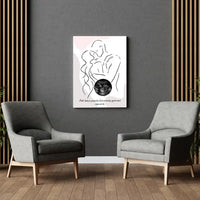 Personalizuotas nėščiųjų echoskopijos tyrimo spaudinys ant drobės, su jūsų nuotrauką ir linijine iliustracija  Drobe -  dovanokis.lt