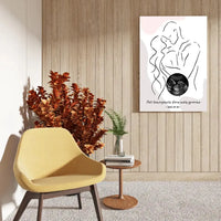 Personalizuotas nėščiųjų echoskopijos tyrimo spaudinys ant drobės, su jūsų nuotrauką ir linijine iliustracija  Drobe -  dovanokis.lt