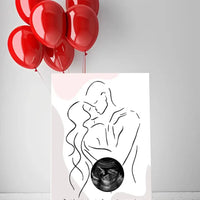 Personalizuotas nėščiųjų echoskopijos tyrimo spaudinys ant drobės, su jūsų nuotrauką ir linijine iliustracija  Drobe -  dovanokis.lt