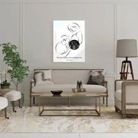 Personalizuotas nėščiųjų echoskopijos tyrimo spaudinys ant drobės, su jūsų nuotrauką ir linijine iliustracija  Drobe -  dovanokis.lt