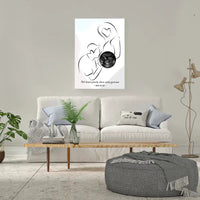 Personalizuotas nėščiųjų echoskopijos tyrimo spaudinys ant drobės, su jūsų nuotrauką ir linijine iliustracija  Drobe -  dovanokis.lt