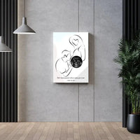 Personalizuotas nėščiųjų echoskopijos tyrimo spaudinys ant drobės, su jūsų nuotrauką ir linijine iliustracija  Drobe -  dovanokis.lt