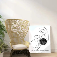 Personalizuotas nėščiųjų echoskopijos tyrimo spaudinys ant drobės, su jūsų nuotrauką ir linijine iliustracija  Drobe -  dovanokis.lt