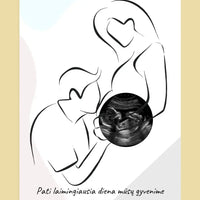 Personalizuotas nėščiųjų echoskopijos tyrimo spaudinys ant drobės, su jūsų nuotrauką ir linijine iliustracija  Drobe -  dovanokis.lt