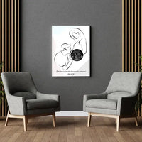 Personalizuotas nėščiųjų echoskopijos tyrimo spaudinys ant drobės, su jūsų nuotrauką ir linijine iliustracija  Drobe -  dovanokis.lt