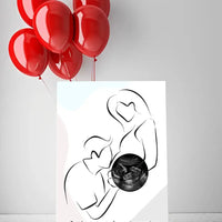 Personalizuotas nėščiųjų echoskopijos tyrimo spaudinys ant drobės, su jūsų nuotrauką ir linijine iliustracija  Drobe -  dovanokis.lt