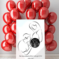 Personalizuotas nėščiųjų echoskopijos tyrimo spaudinys ant drobės, su jūsų nuotrauką ir linijine iliustracija  Drobe -  dovanokis.lt