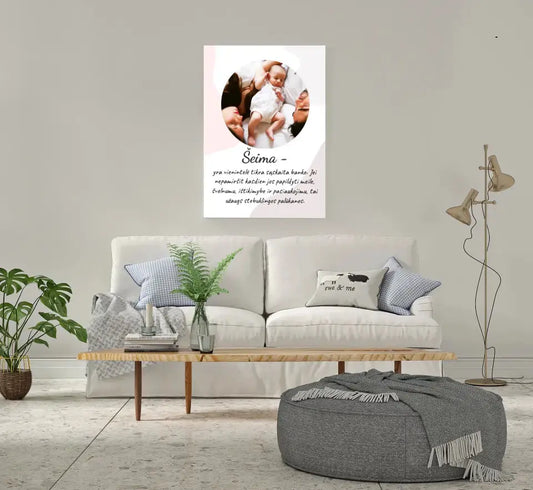 Personalizuotas šeimos iliustracijos spaudinys, su jūsų nuotrauka  Drobe -  dovanokis.lt