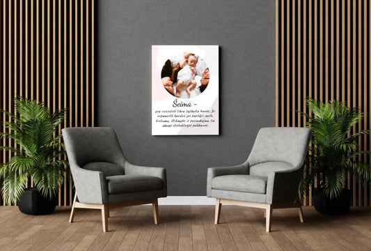 Personalizuotas šeimos iliustracijos spaudinys, su jūsų nuotrauka  Drobe -  dovanokis.lt