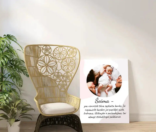 Personalizuotas šeimos iliustracijos spaudinys, su jūsų nuotrauka  Drobe -  dovanokis.lt