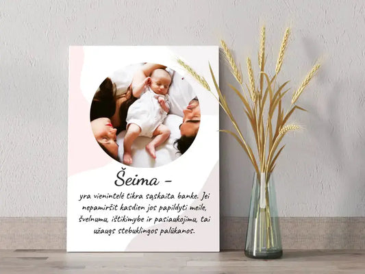 Personalizuotas šeimos iliustracijos spaudinys, su jūsų nuotrauka  Drobe -  dovanokis.lt