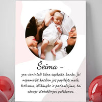Personalizuotas šeimos iliustracijos spaudinys, su jūsų nuotrauka  Drobe -  dovanokis.lt