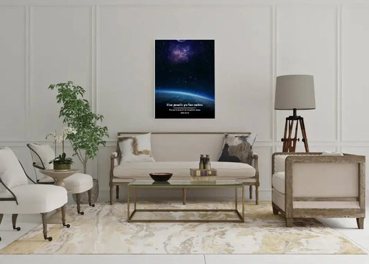 Personalizuotas viso spektro žvaigždžių žemėlapis ant drobės, žemės mėlynas šešėlis  Drobe -  dovanokis.lt